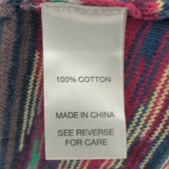 BKE Hooded Duster Cardigan Womens Size Medium Colorful Stripe Lightweight Boho - Picture 5 of 9